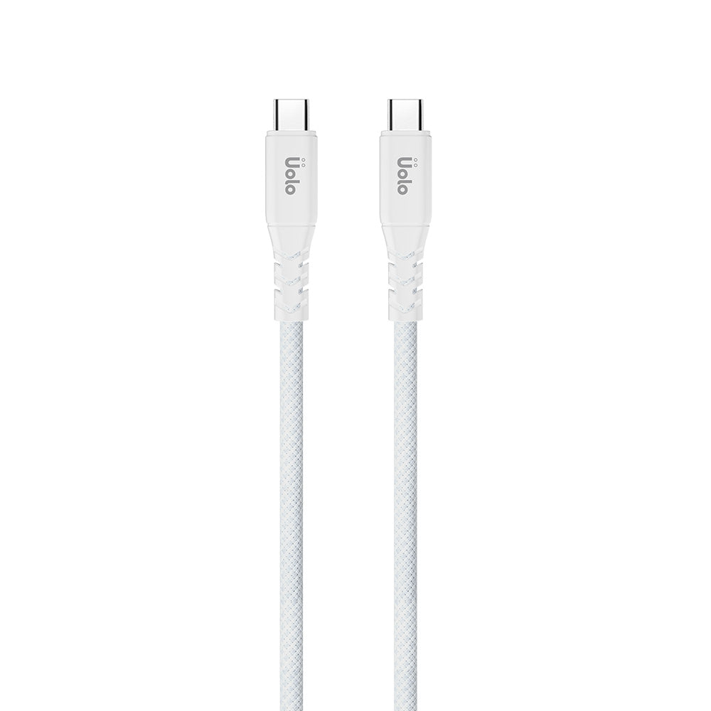 Uolo Link 2m Braided USB C to C Charge & Sync Cable, White