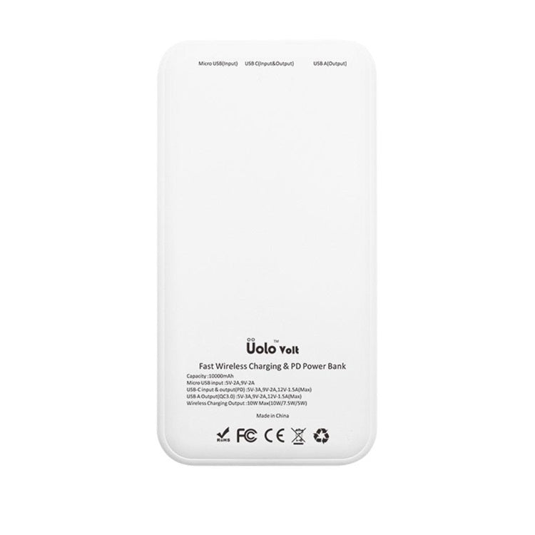 Uolo Volt Fast Wireless Charging & PD Power Bank, 10000mAh