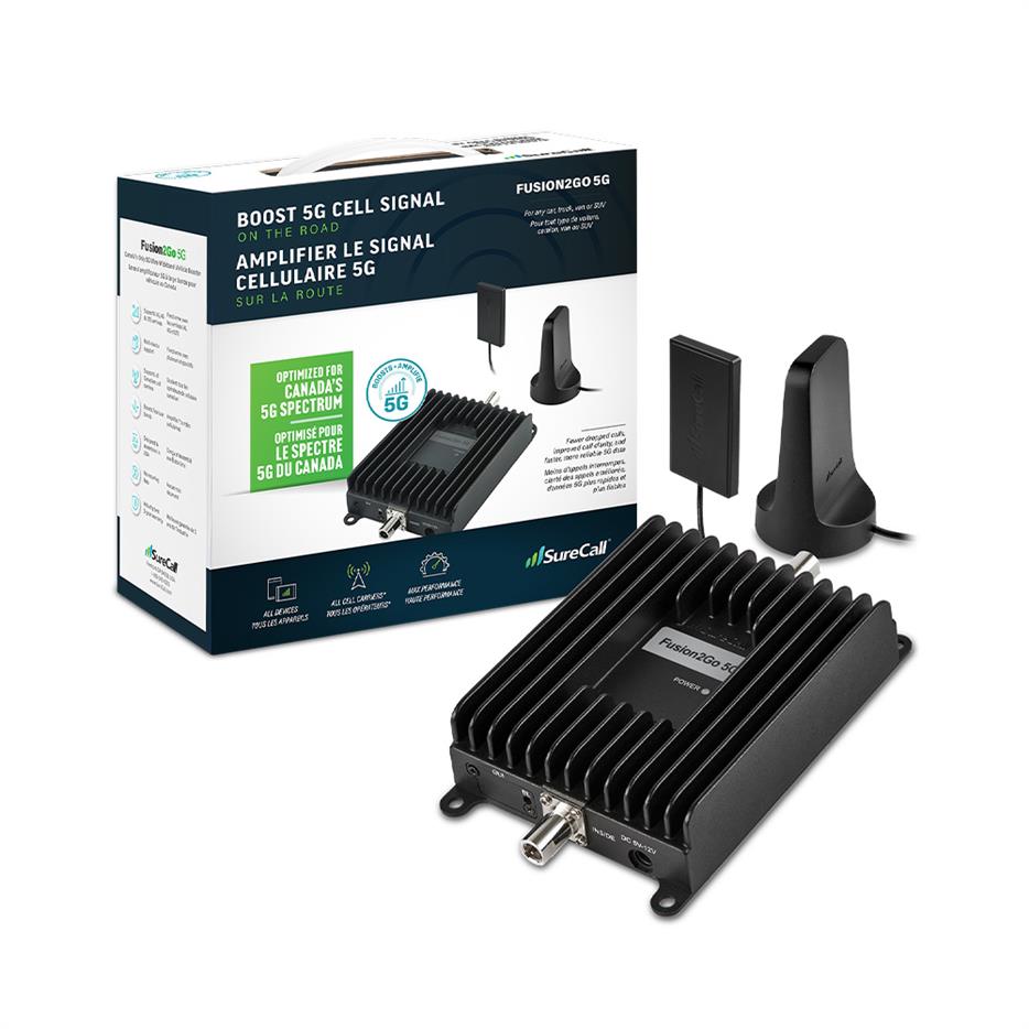 SureCall Fusion2Go 5G Vehicle Cell Signal Booster Kit, Boosts 5G/4G LTE for All Canadian Carriers | ISED Approved