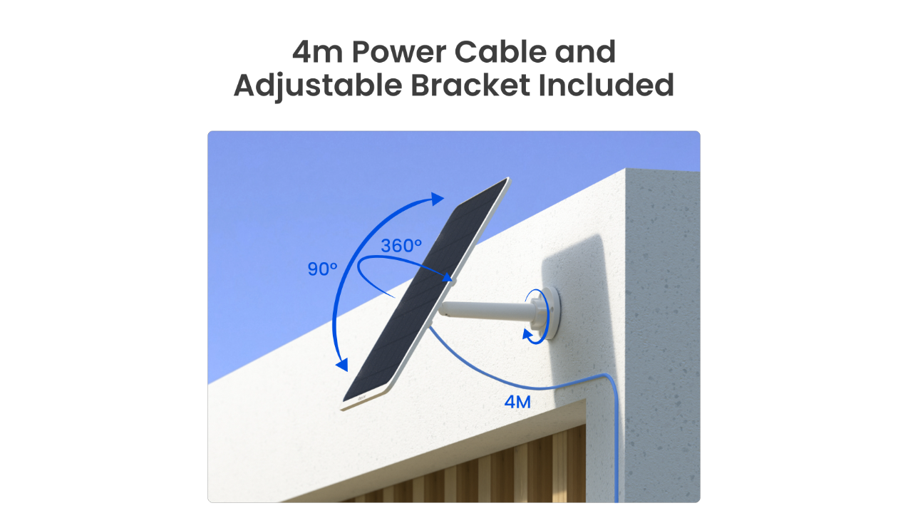 Reolink Solar Panel 3, 12W | Includes 4M Cable for Reolink Battery-Powered Cameras