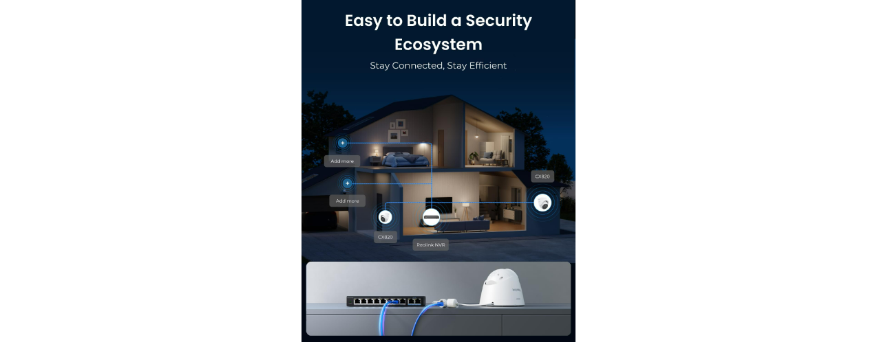 Reolink ColorX CX820 8MP PoE Turret Camera with True Full-Color Night Vision