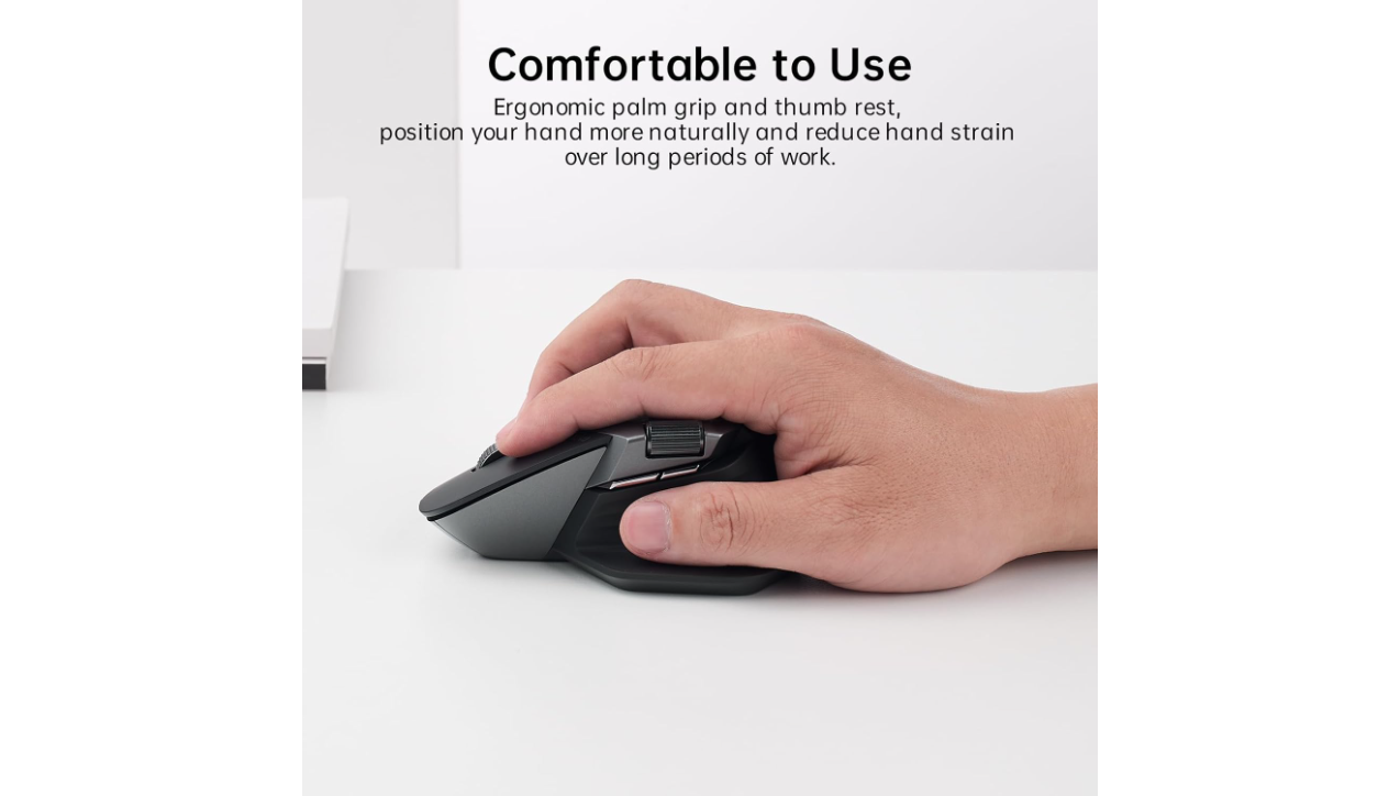 Rapoo MT760L Multi-mode Ergonomic Wireless Mouse, Black