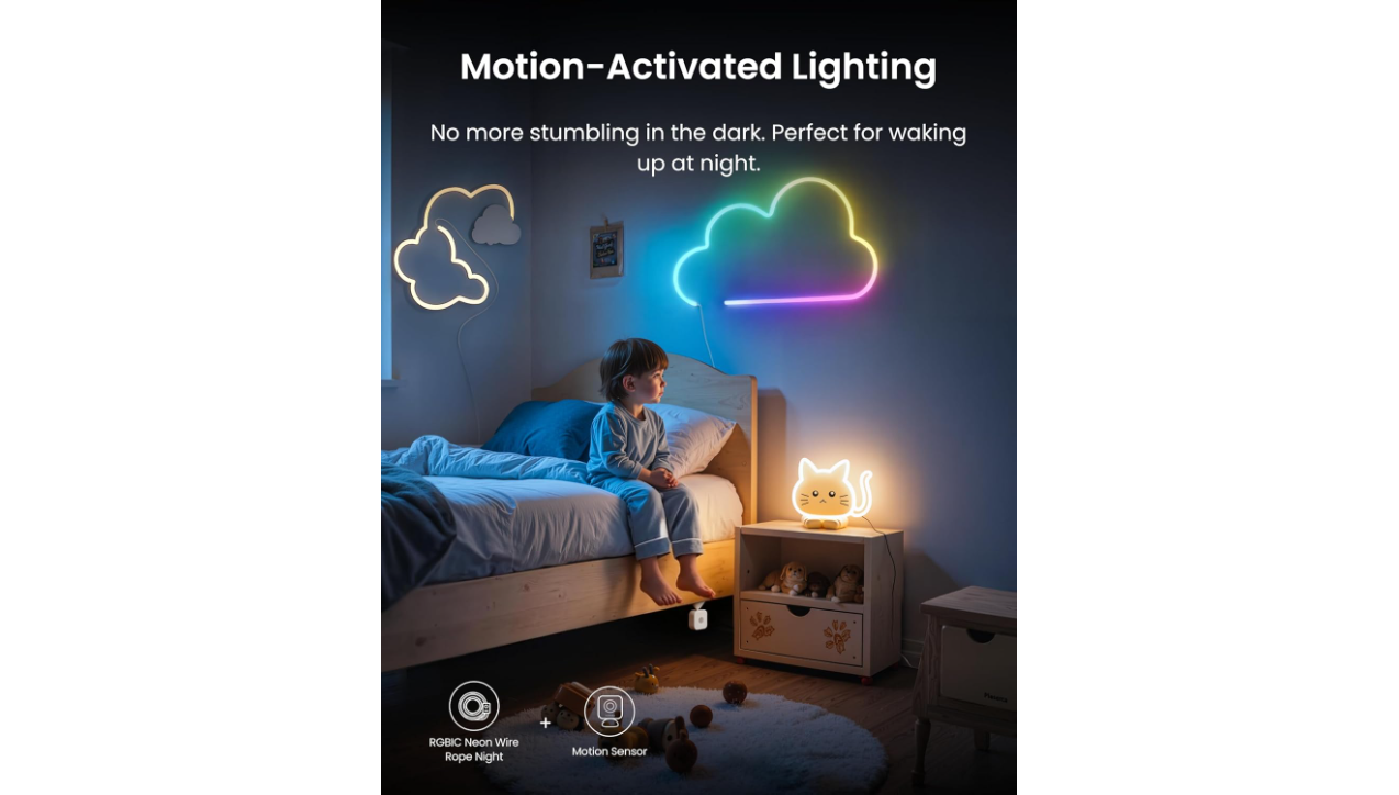 SwitchBot RGBIC Neon Wire Rope Light, 2M Matter-enabled