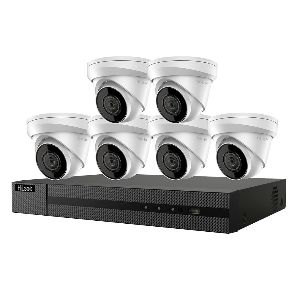 HiLook IK-6288TH-MH/P 8-Channel 4K PoE NVR Kit | 2TB Pre-Installed HDD NVR, 2 x SATA for additional storage (up to 8TB per HDD), IP67 rated