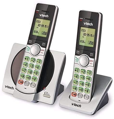 VTech DECT 2-Handset Cordless Phone with Caller ID (CS6919-2) - Silver