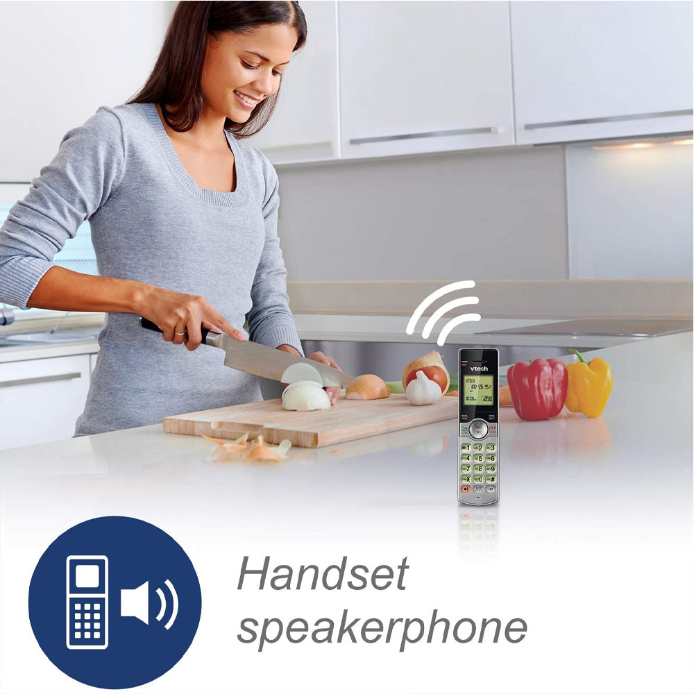 VTech DECT 2-Handset Cordless Phone with Answering Machine & Caller ID (CS6929-2) - Silver