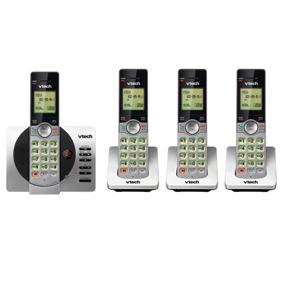 VTech DECT 4-Handset Cordless Phone with Answering Machine & Caller ID (CS6929-4) - Silver