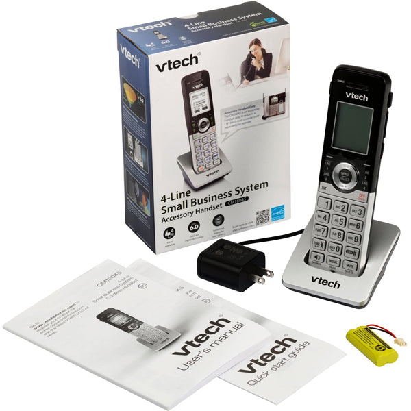 VTech CM18045 Accessory Handset, Silver/Black | Requires a VTech CM18445 Small Business Office Phone System to Operate