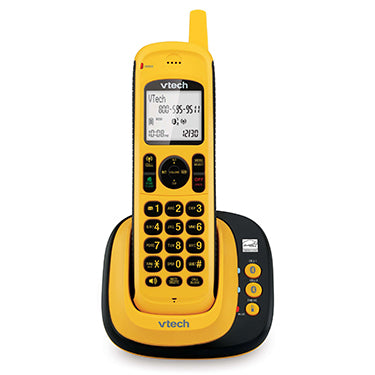 VTech DECT 6.0 Rugged 1-Handset Waterproof Cordless Phone with Bluetooth Connect to Cell - Yellow (DS6161)
