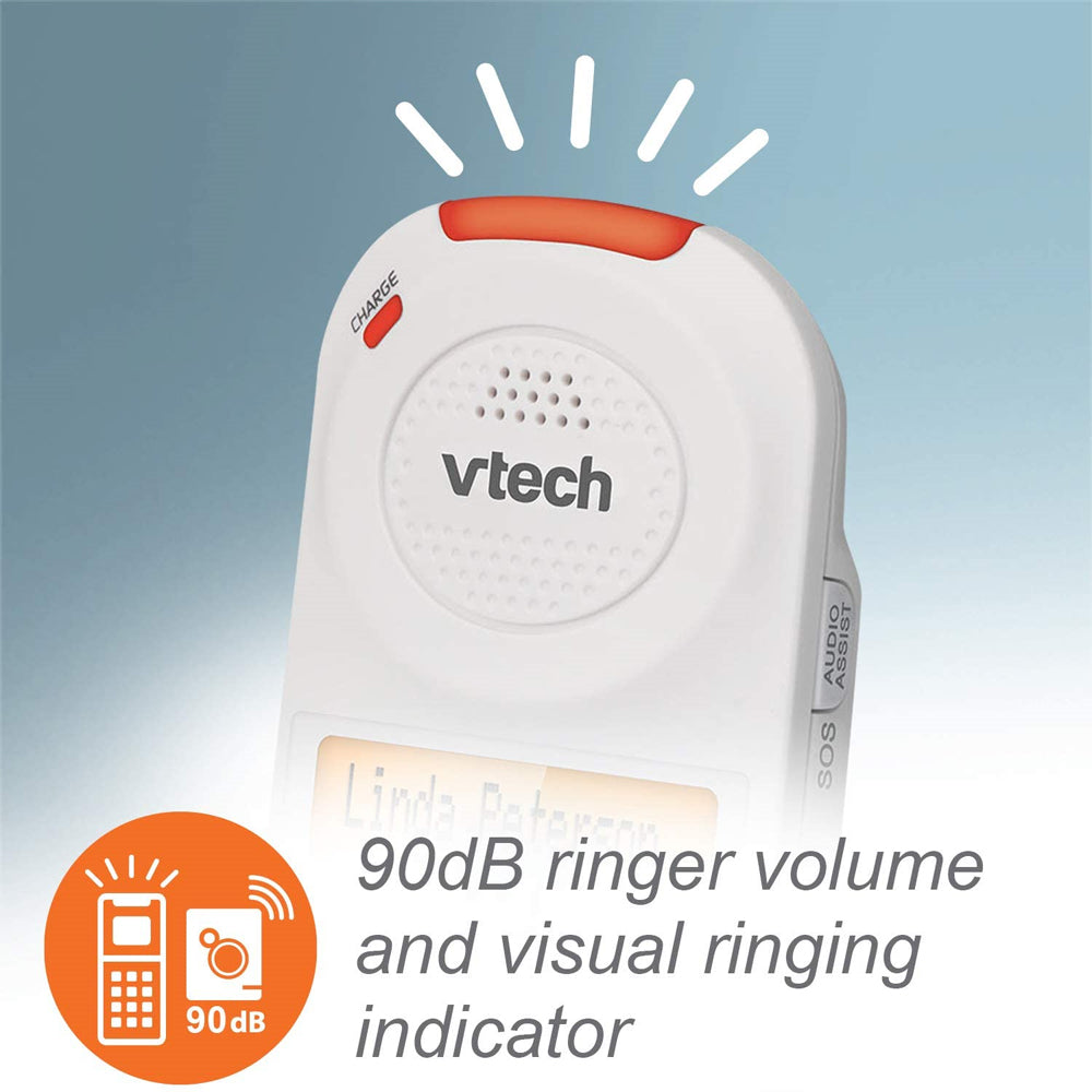 VTech CareLine 1-Handset DECT 6.0 Cordless Phone with Answering System (SN5127) - White