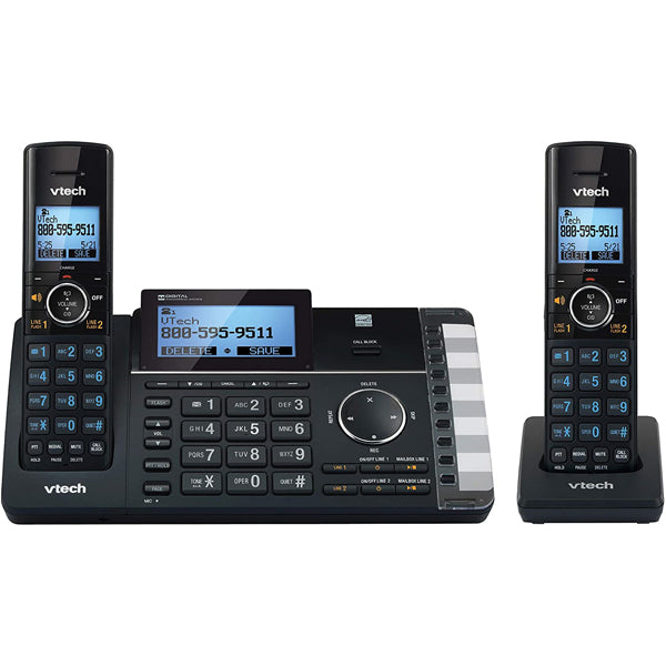 VTech DECT 6.0GHz 2-Handset Cordless Phone with Answering Machine (DS6251-2)