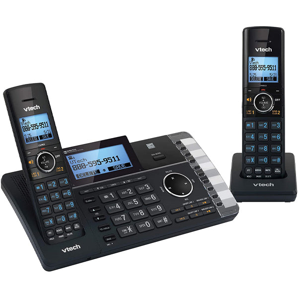 VTech DECT 6.0GHz 2-Handset Cordless Phone with Answering Machine (DS6251-2)