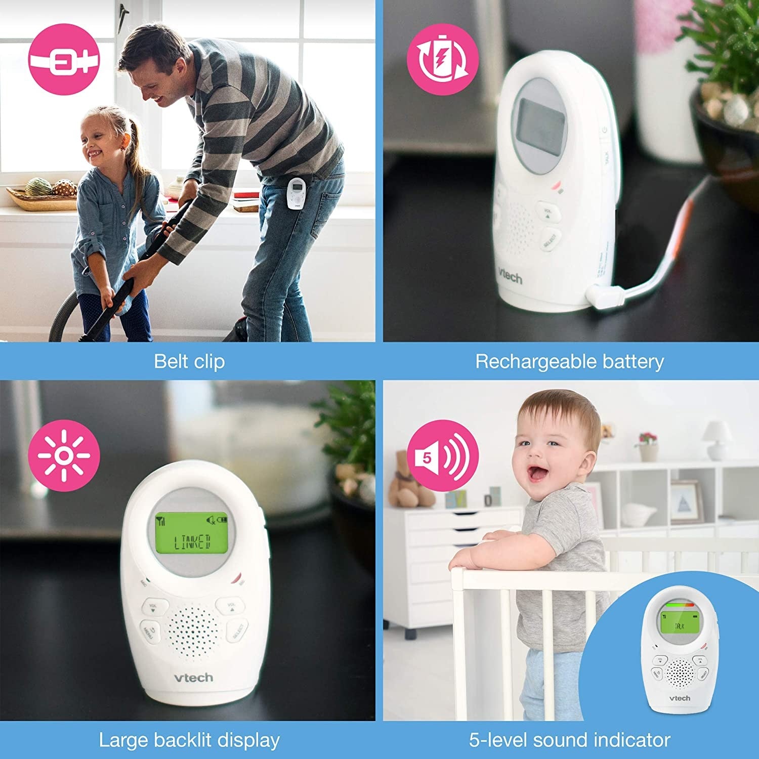 DM1211 Enhanced Range Digital Audio Baby Monitor