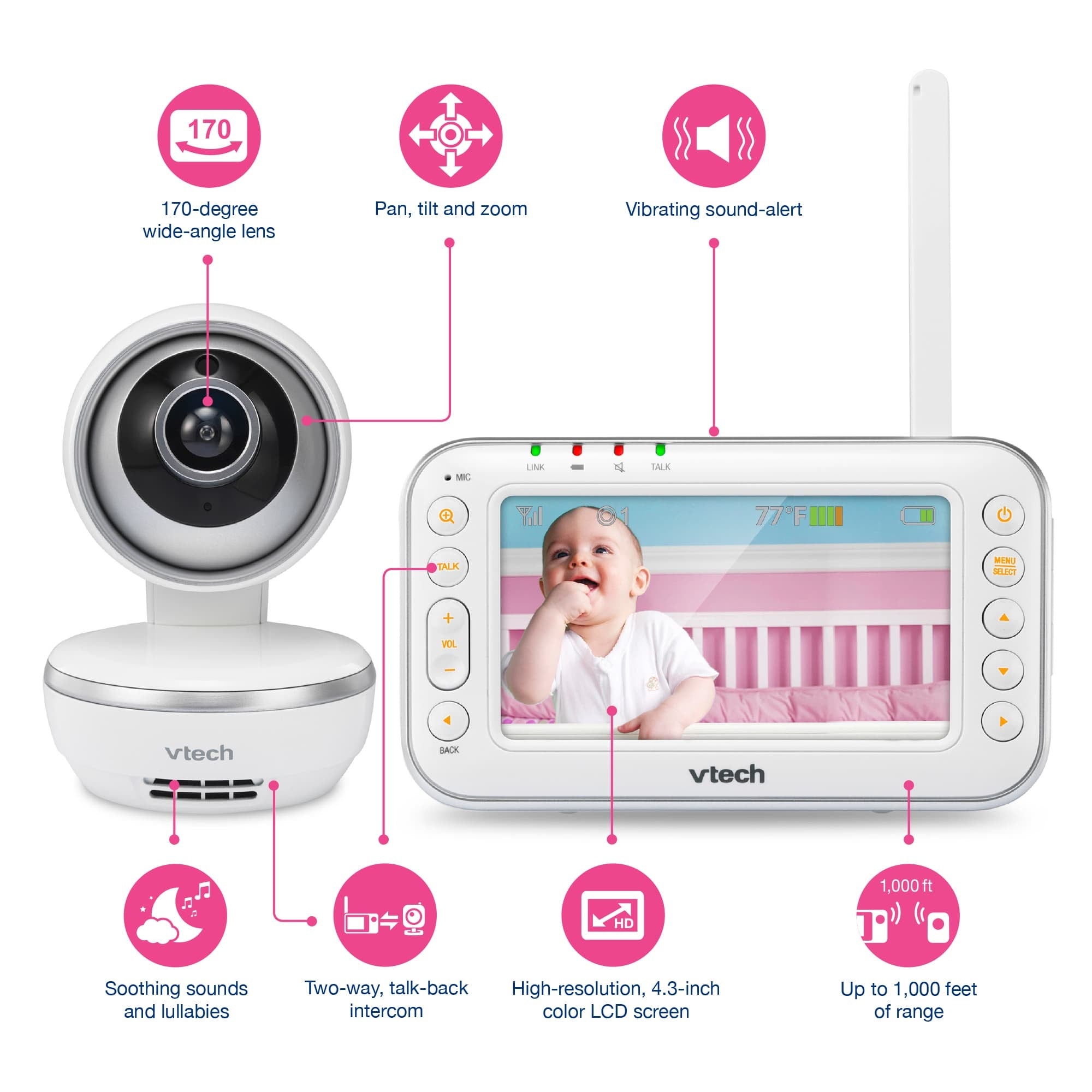 Vtech VM4261 Digital Video Baby Monitor with Pan & Tilt Camera