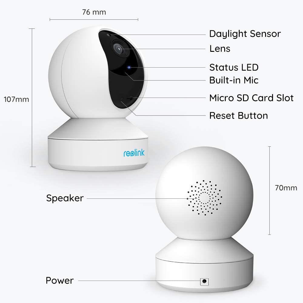 Reolink E1 V2 3MP Indoor WiFi Security Camera | Pan & Tilt, Auto-Tracking, Smart AI Person/Pet Notifications, Night Vision
