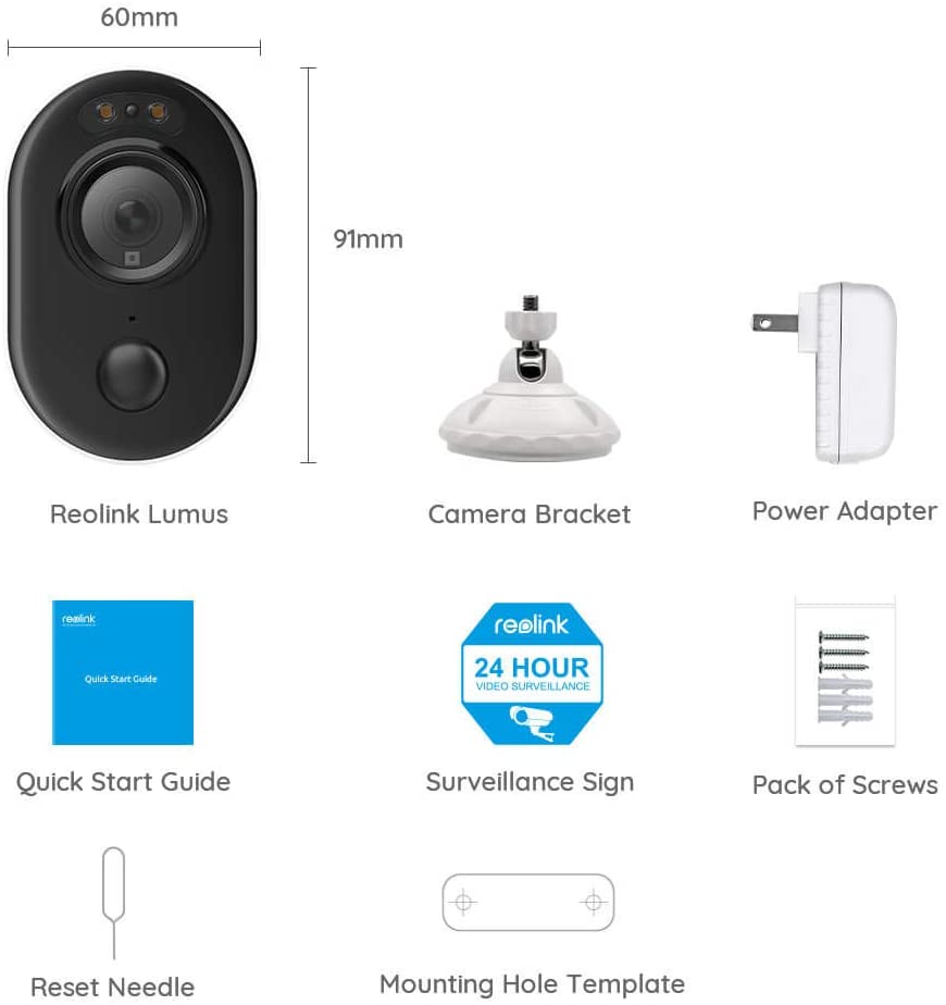 Reolink Lumus 1080p Outdoor WiFi Security Camera | Spotlight, Color Night Vision, IP65 Weatherproof, 2-Way Audio for iOS & Android