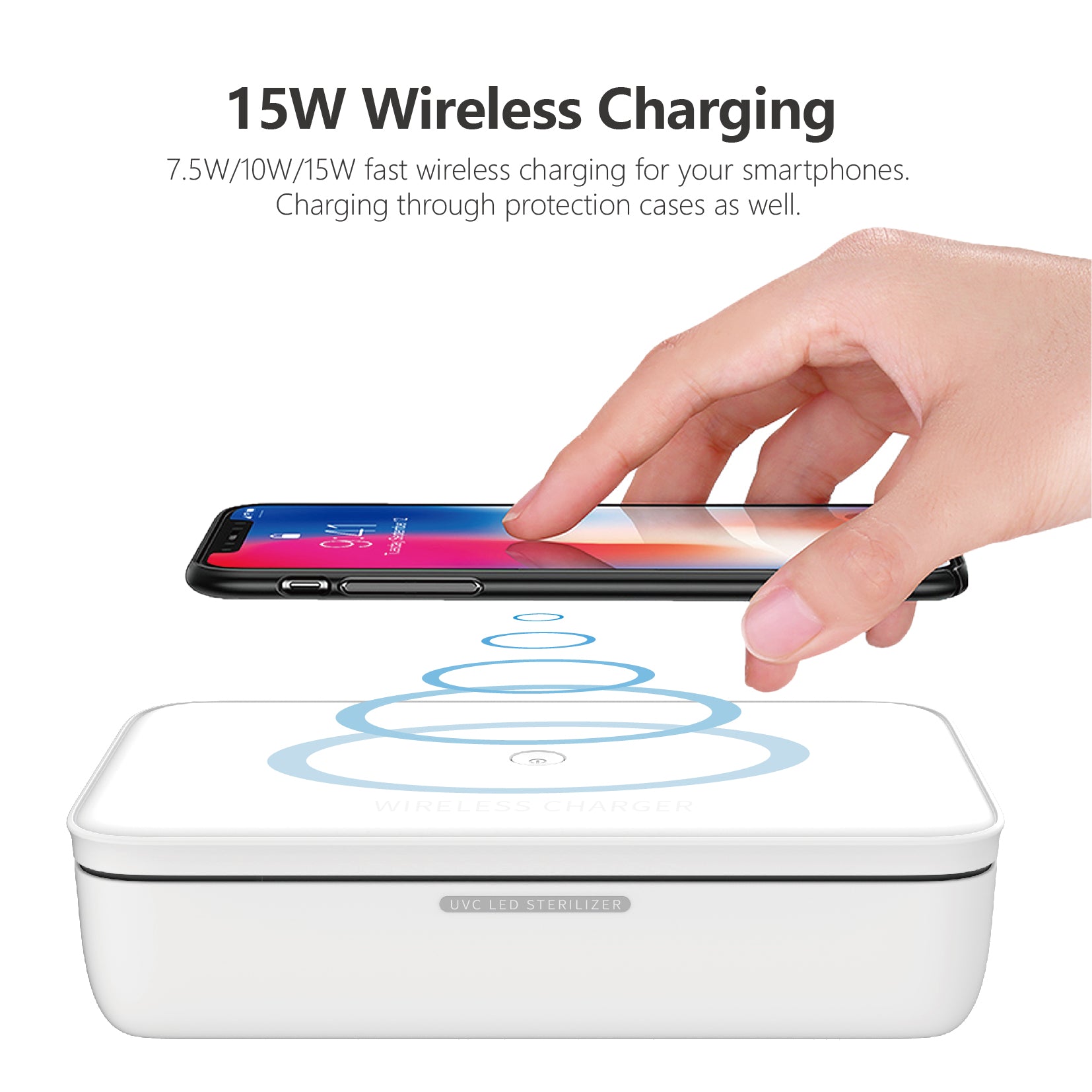 Portable UV Sterilizer Box with 15W Wireless Charger