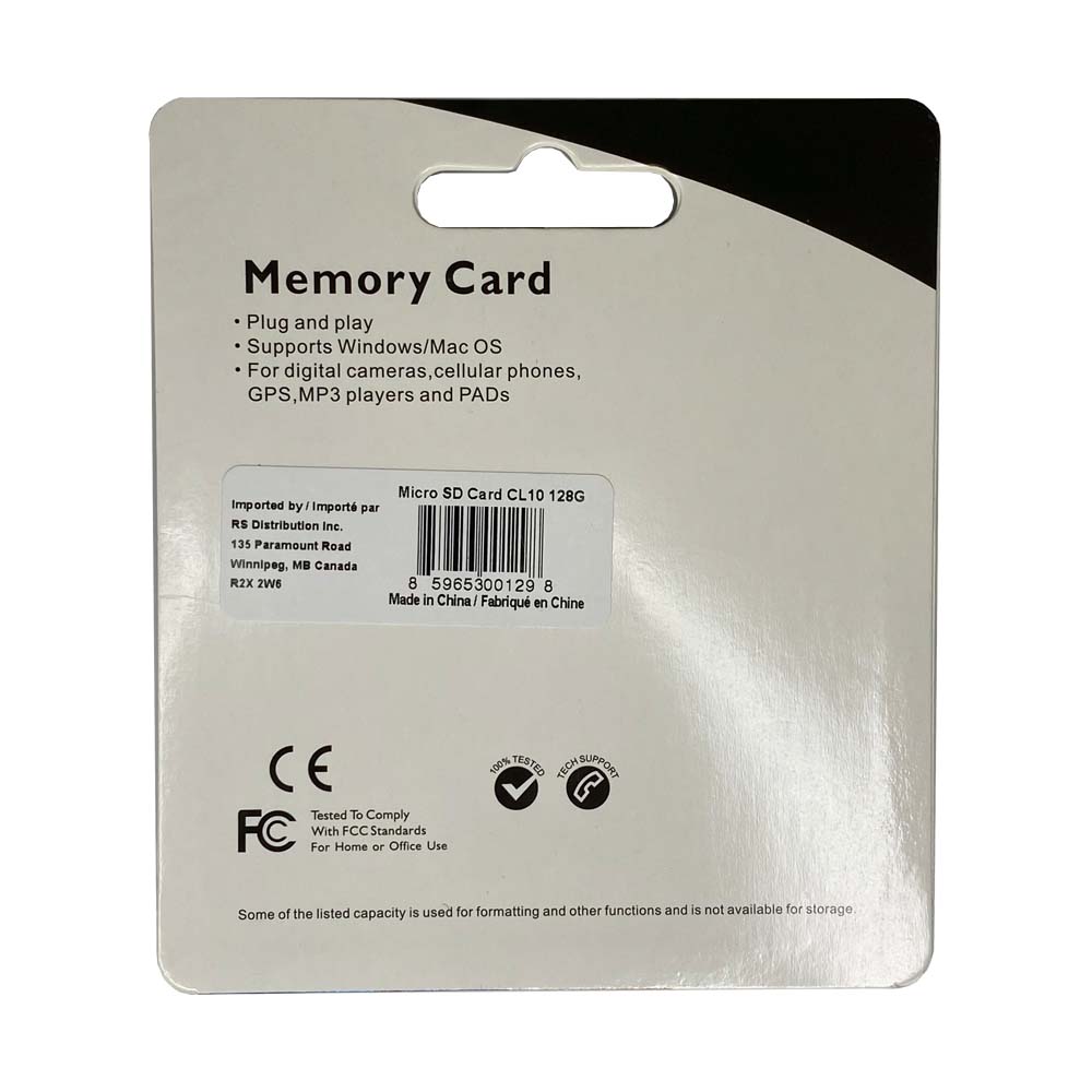 128G Micro SD Class 10 Memory Card for Digital Cameras, Security Cameras, PC, Phone, GPS