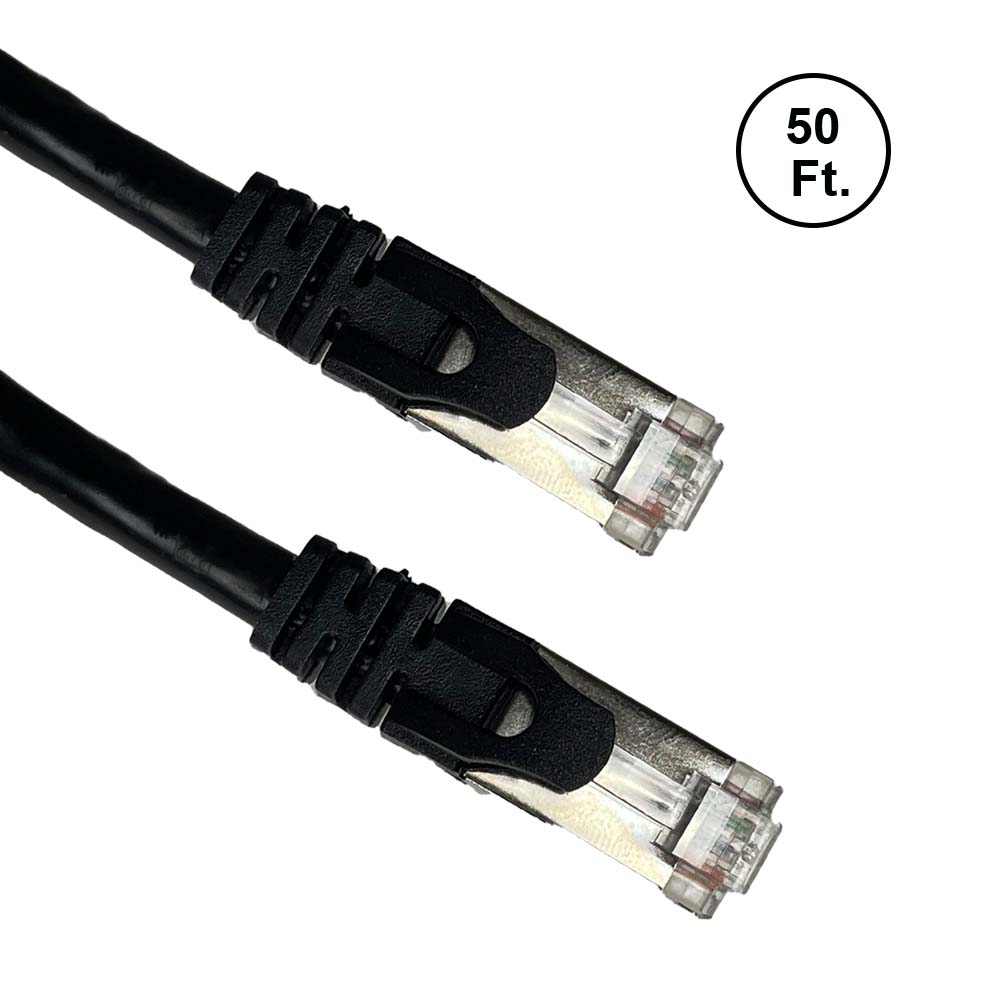 50 ft (15M) CAT6 Ethernet Cable with Snagless RJ45 Connectors, Black