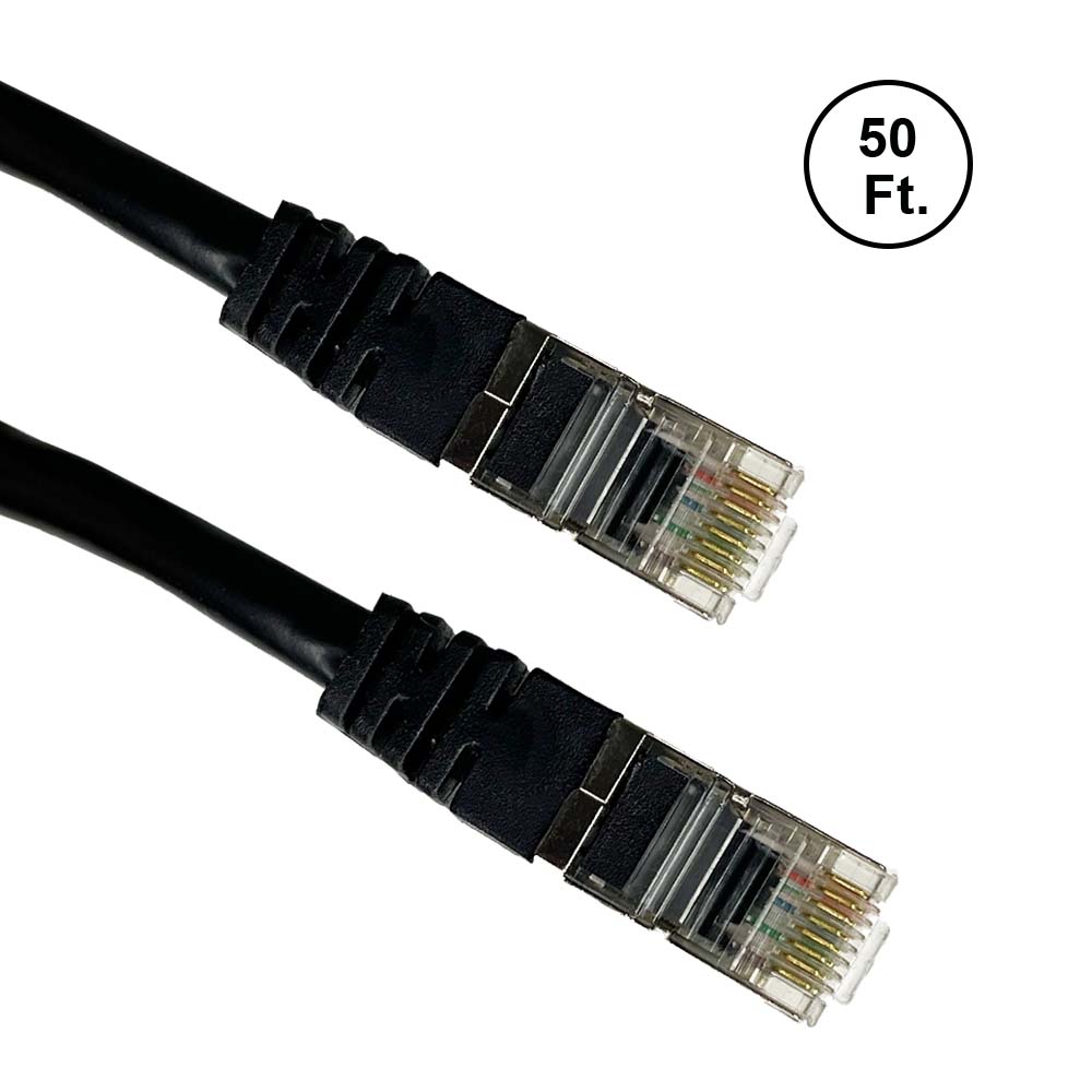 50 ft (15M) CAT6 Ethernet Cable with Snagless RJ45 Connectors, Black
