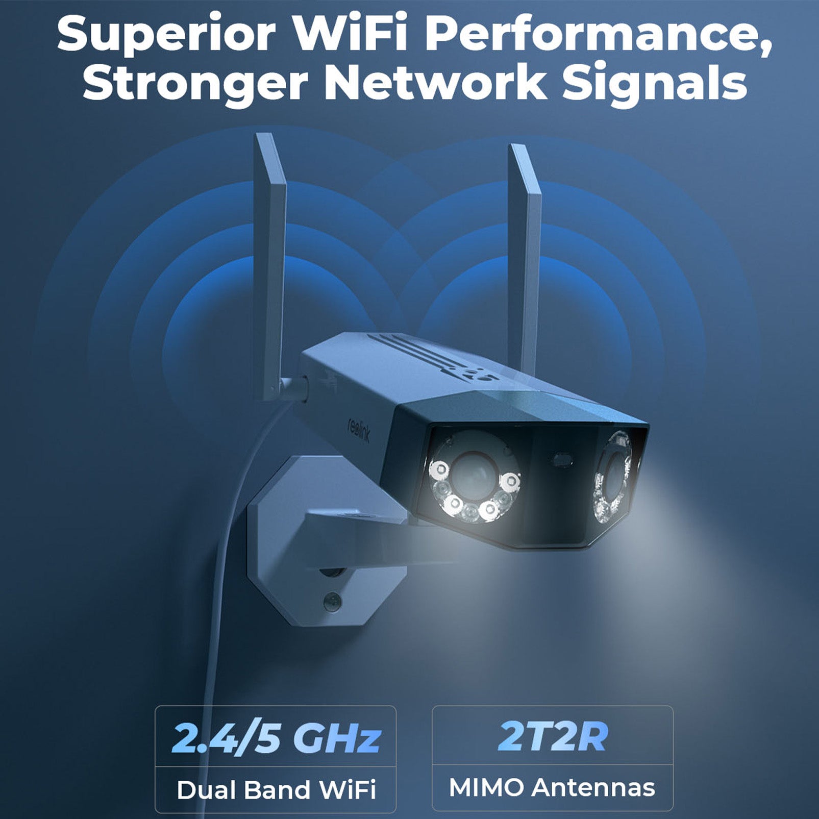 Reolink Duo WiFi 2K Dual-Lens Security Camera with Ultrawide View | 150° Viewing Angle, Person/Vehicle Detection, Colour Night Vision, 2.4GHZ/5GHz