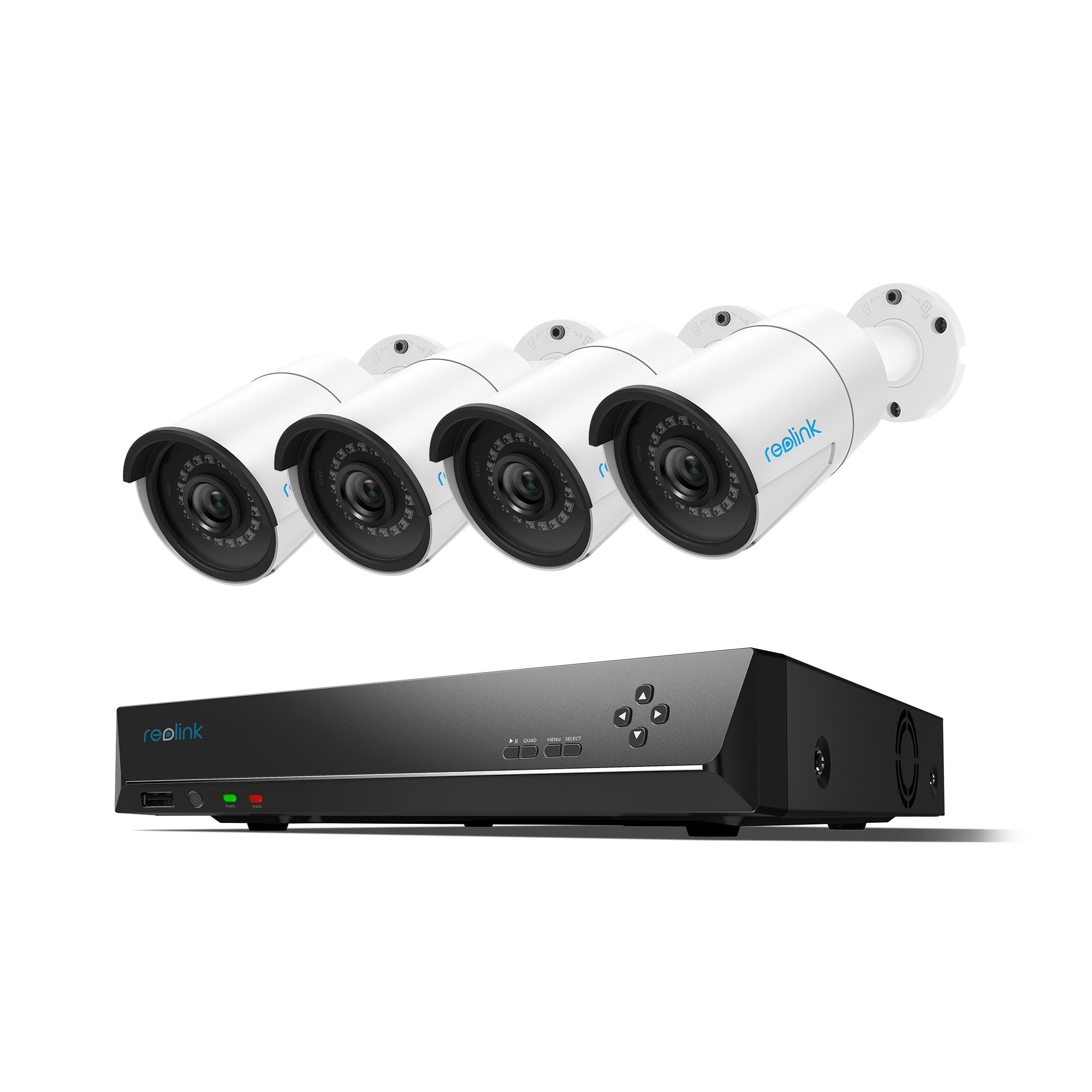 Reolink RLK8-410B4 8-Channel 5MP PoE NVR Kit with Person/Vehicle Detection, Audio, 4K 8CH NVR with 2TB HDD for 24-7 Recording