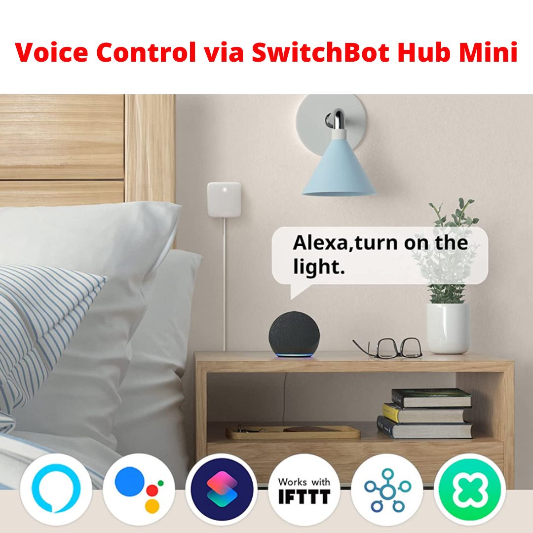SwitchBot Bot with SwitchBot Hub Mini to Make it Compatible with Alexa, Google Home, IFTTT | Smart Switch Button Pusher - Wireless App or Timer Control