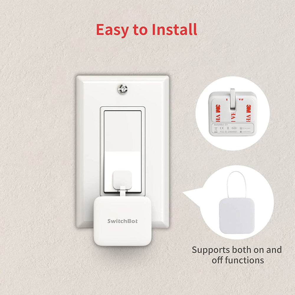 SwitchBot Bot with SwitchBot Hub Mini to Make it Compatible with Alexa, Google Home, IFTTT | Smart Switch Button Pusher - Wireless App or Timer Control