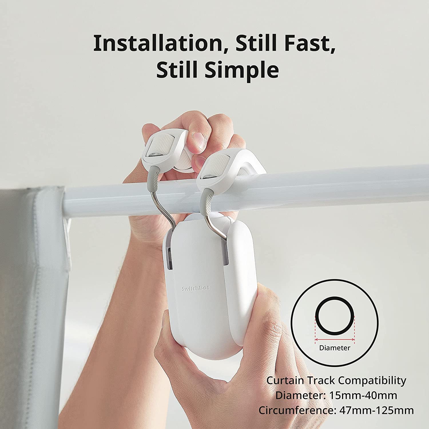 SwitchBot Curtain (Rod 2) | Smart Electric Motor - Automate Timer Control, Add SwitchBot Hub Mini to Make it Compatible with Alexa, Google Home, IFTTT