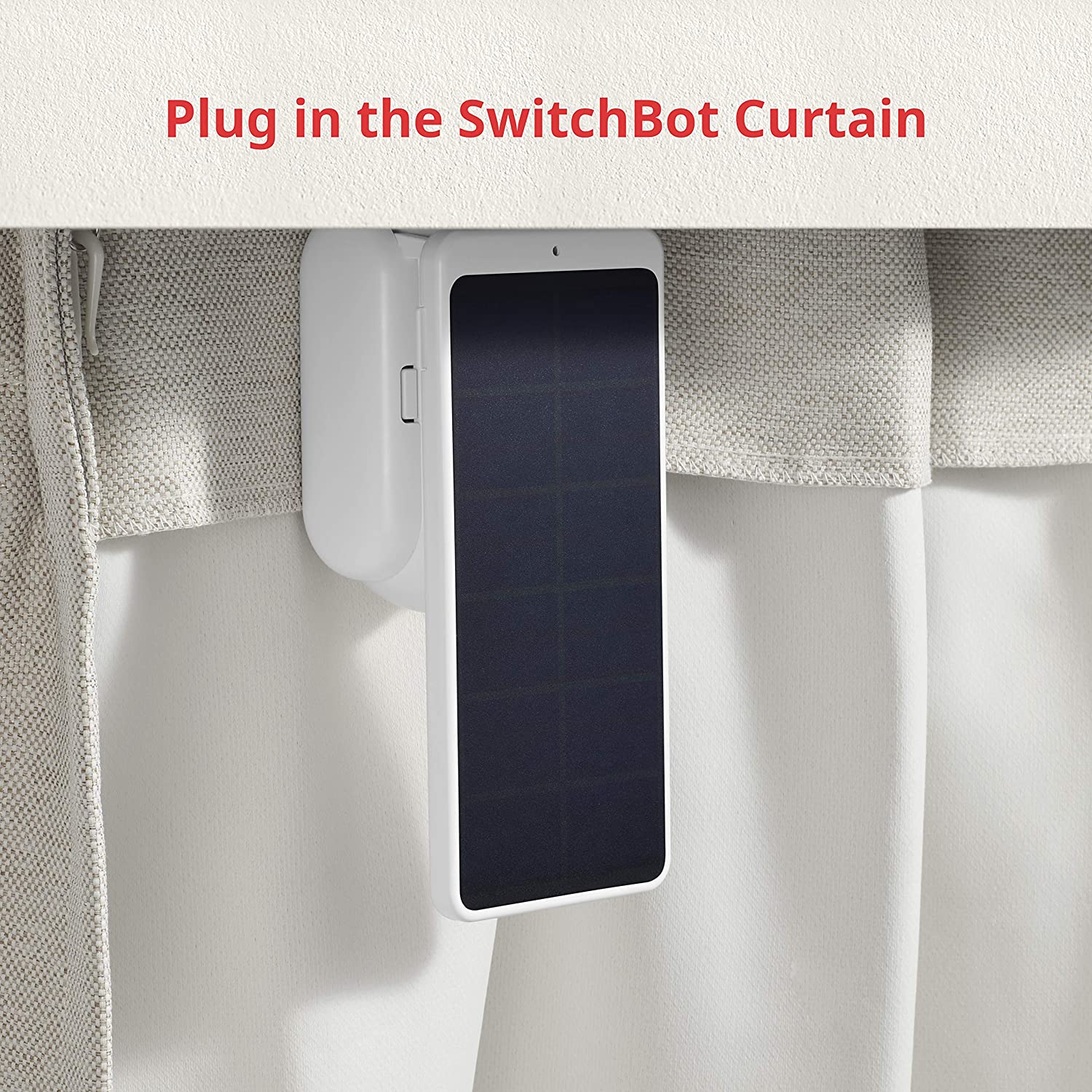 SwitchBot Solar Panel Charger for SwitchBot Curtain | Works with U/Rod/I SwitchBot Curtain Models