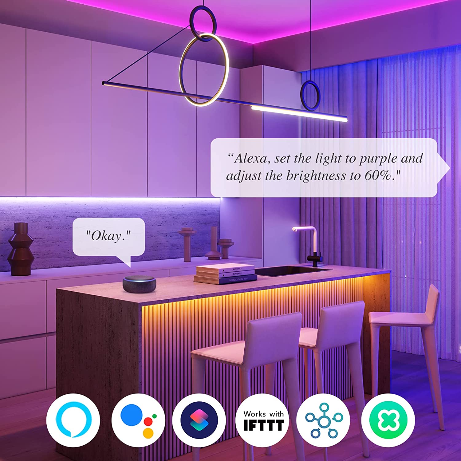 SwitchBot LED Strip Light, 5M | 16.4ft RGB, App Control, Work with Alexa and Google Assistant, 16 Million Colors with Remote Control and Music Sync
