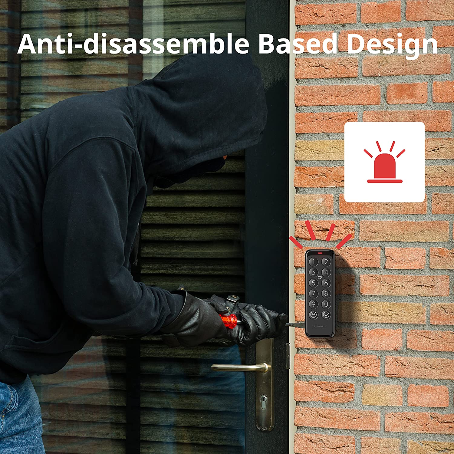SwitchBot Keypad for SwitchBot Lock/Lock Pro | Keyless Home Entry, IP65 Waterproof, Supports Virtual Passwords for Home Security