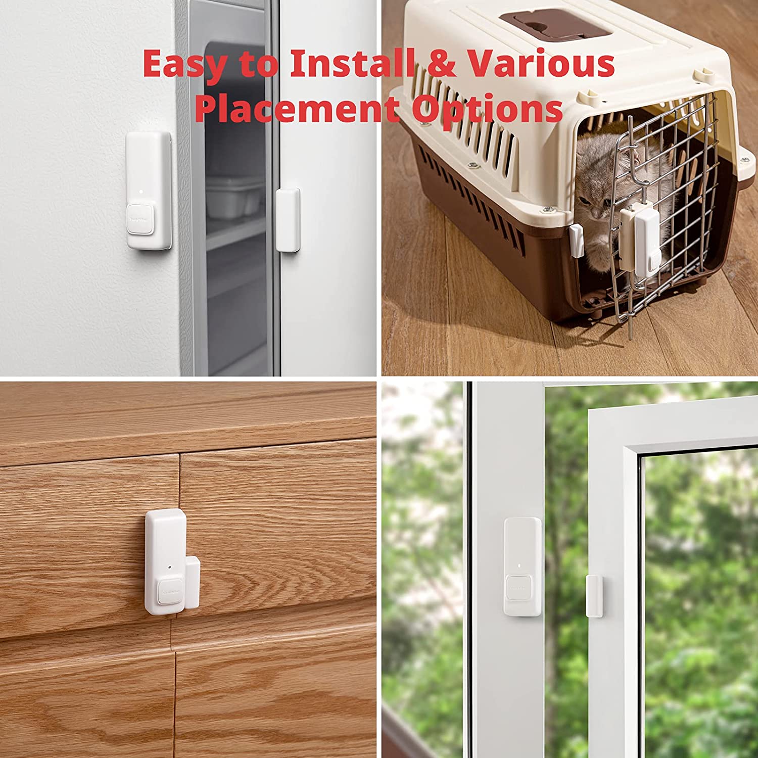 SwitchBot Contact Sensor | Smart Home Security Wireless Window Alarm and Door Sensor, Add SwitchBot Hub Mini to Make it Compatible with Alexa