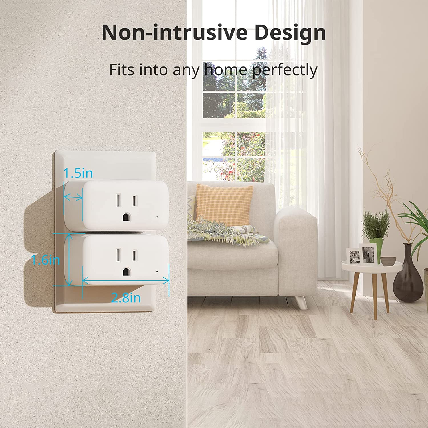 SwitchBot Plug Mini | Smart Home WiFi (2.4GHz Only) & Bluetooth, Works with Apple HomeKit, Alexa, Google Home, App Remote Control & Timer Function