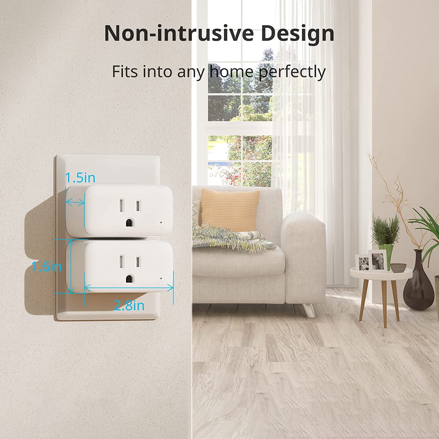 SwitchBot Plug Mini | Smart Home WiFi & Bluetooth, Works with Apple HomeKit, Alexa, Google Home, App Remote Control & Timer Function