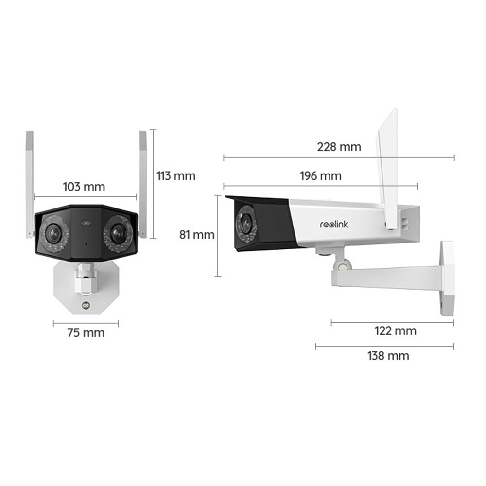 Reolink Duo 2 WiFi 4K Dual-Lens Camera | Ultra-Wide Angle, Color Night Vision, Person/Vehicle Detection, 2.4/5 GHz WiFi, Two-Way Audio, IP66 Waterproof