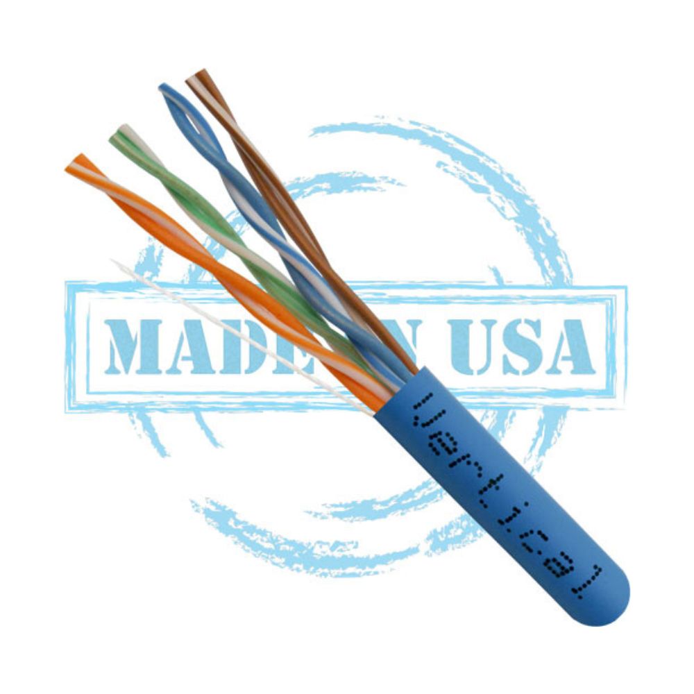 CAT6 Solid Bare Copper Plenum Cable, 1000ft. UTP, 550MHz, 23AWG, CMP