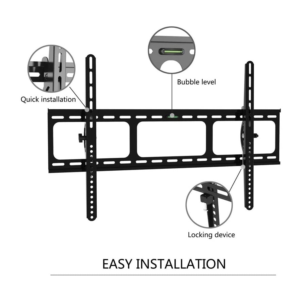 AMER Heavy Duty Low Profile Tilting Flat Panel Wall Mount, Max Panel Weight 132lbs Designed for Most of 40-100 inch LED, LCD, OLED Flat Screen Panel, Supports VESA800x500 (BIGASSMOUNT60T)