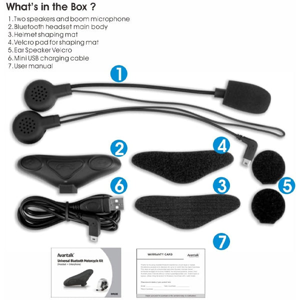 Avantree Waterproof Bluetooth Helmet Headset for Motorcycle [IPX6] for Music, GPS, Intercom