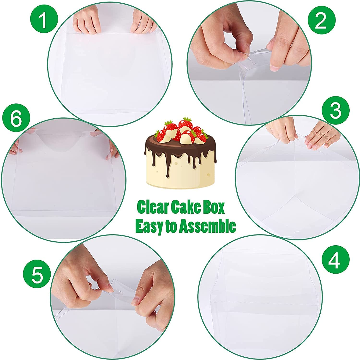 Clear Cake Box Perfect for Birthdays, Weddings, Anniversaries, Etc - 8" 26x26x25