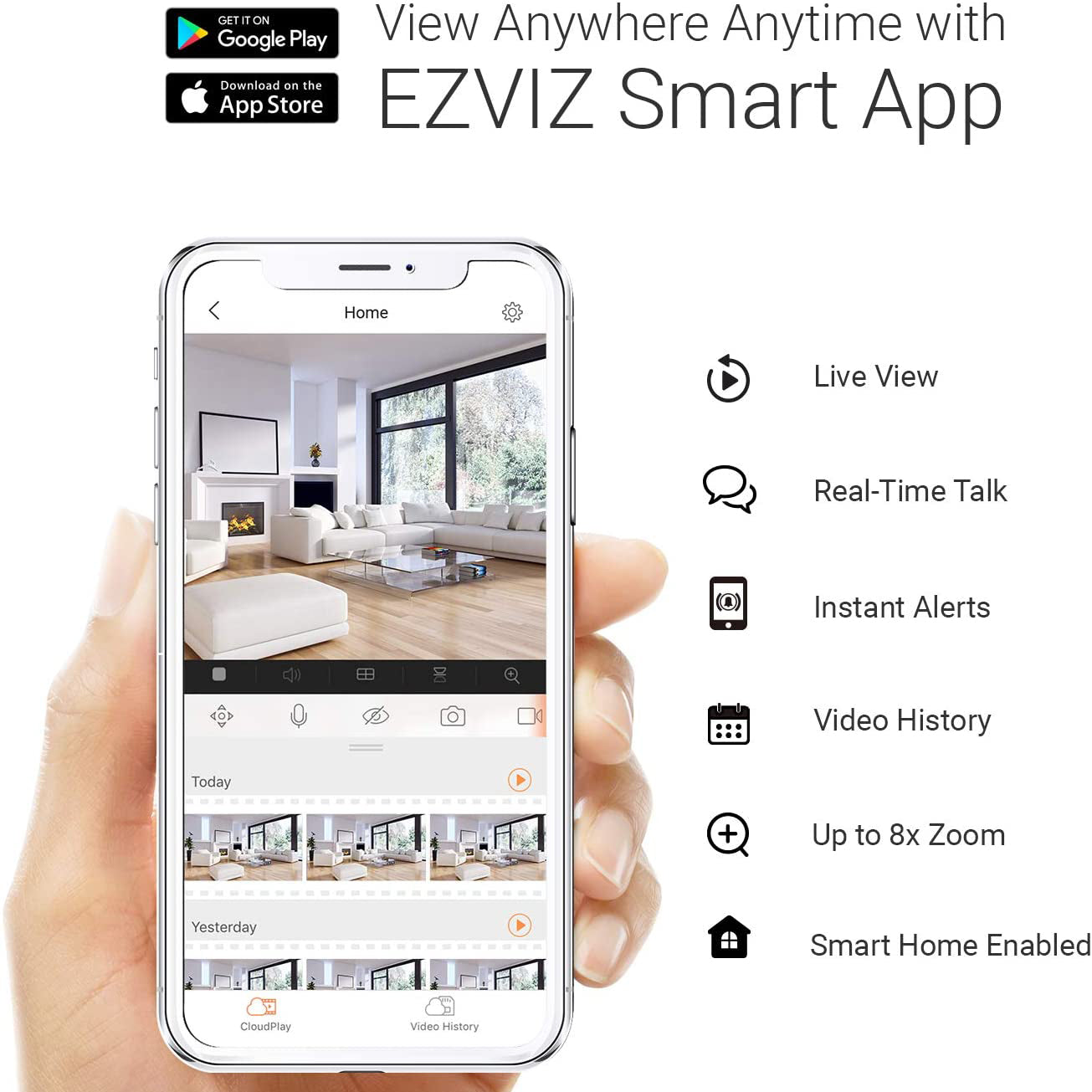 EZVIZ DB2 PRO 2k Battery-powered Video Doorbell Kit, Multiple Ringtones Available, Anti-Tamper Alarm, Wi-Fi Chime Included (Supports microSD card up to 256 GB)