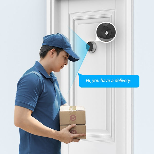 EZVIZ DP2C 1080p Battery-powered Wire-free Peephole Electronic Doorbell, Live View & Two-way Video Call, 155° Ultra-wide-angle View, Supports MicroSD Card (up to 256 GB)