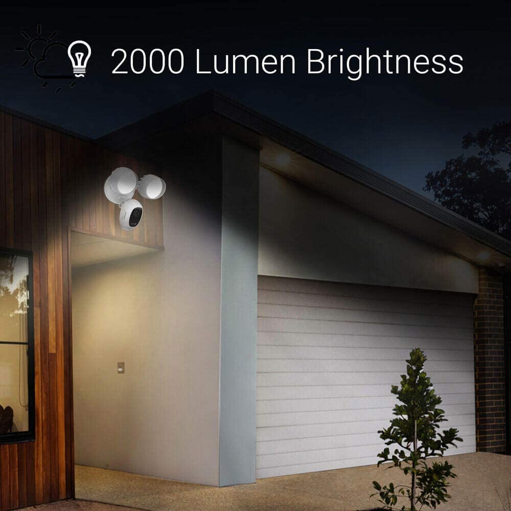 EZVIZ LC1C 1080P Outdoor WiFi Camera with Floodlights, Motion-Activated Enhanced with PIR & H.265, Floodlight & Siren Alarm, Starlight Color Night Vision