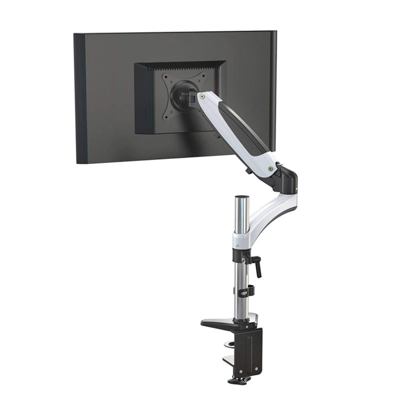 AMER Single Monitor Desk Mount w/ Clamp & Grommet Base | Heavy Duty Single Monitor Mount Holds VESA Screen up to 28" (HYDRA1)