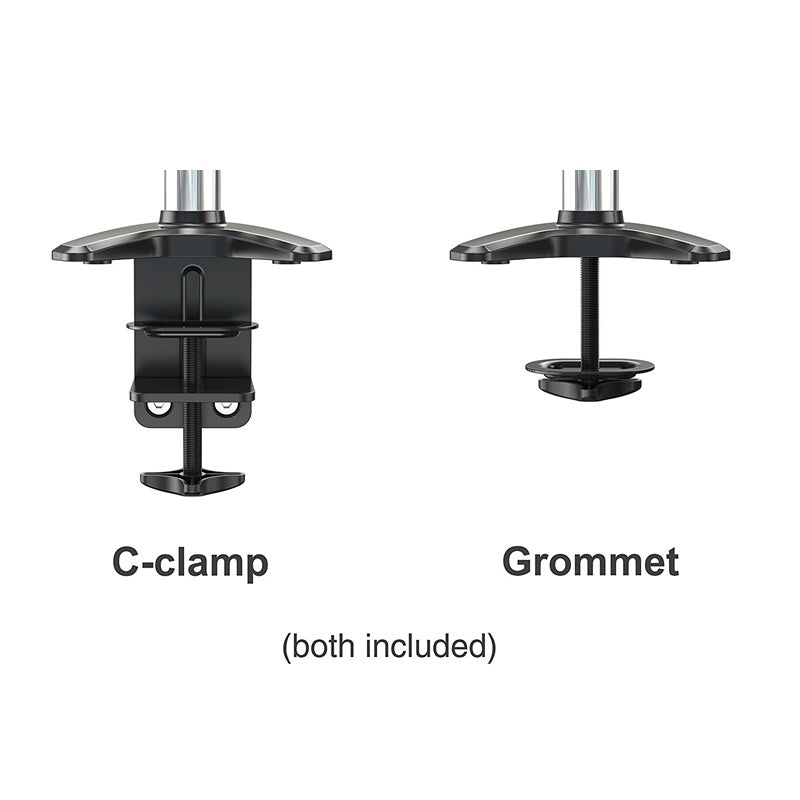 AMER Single Monitor Desk Mount w/ Clamp & Grommet Base | Heavy Duty Single Monitor Mount Holds VESA Screen up to 28" (HYDRA1)