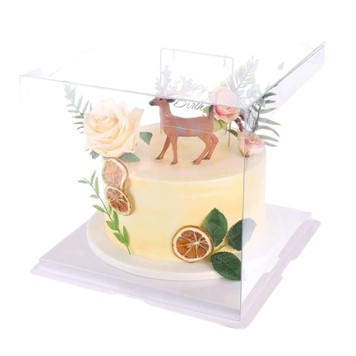 Clear Cake Box Perfect for Birthdays, Weddings, Anniversaries, Etc. - 8" 26x26x17