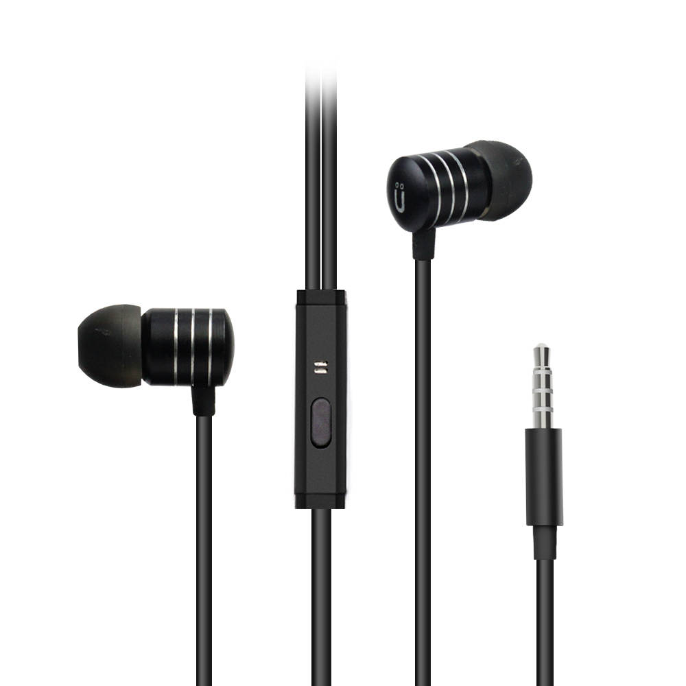 Uolo Pulse Earbuds with Mic [3.5mm Jack] (Metallic) Audio Output for Phone, Laptop, MP3, iOS/Android Devices