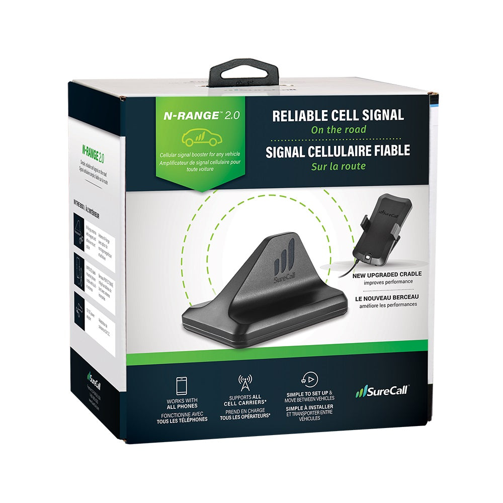 Surecall N-Range 2.0 [Single User] In-Vehicle Cell Phone Signal Booster Kit for Car, Truck SUV, All Carriers 3G/4G LTE