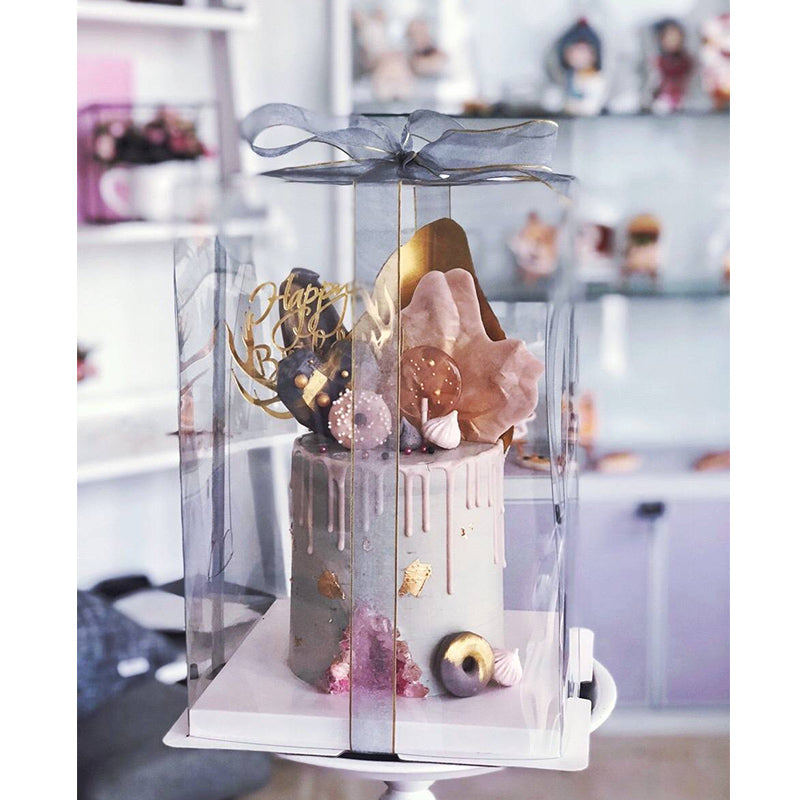 Clear Cake Box Perfect for Birthdays, Weddings, Anniversaries, Etc - 8" 26x26x25