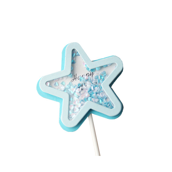 Cake Topper – Happy Birthday Star with Glitters